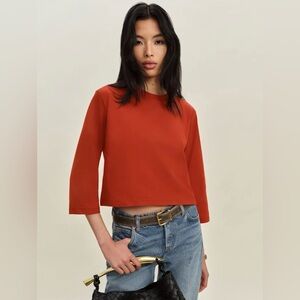 Reformation Lewis Tee in Red (Size Small)